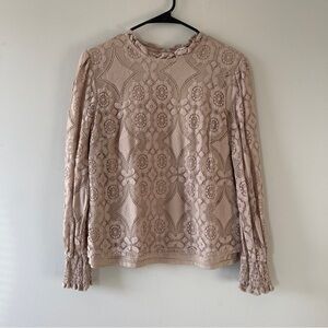 Tan lace blouse